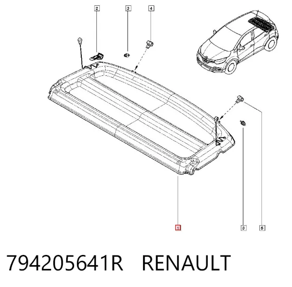 Bandeja trasera 794205641R Renault (RVI)
