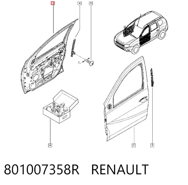 Puerta delantera derecha 801007358R Renault (RVI)