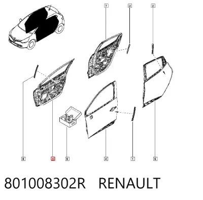 Puerta delantera derecha RENAULT 801008302R