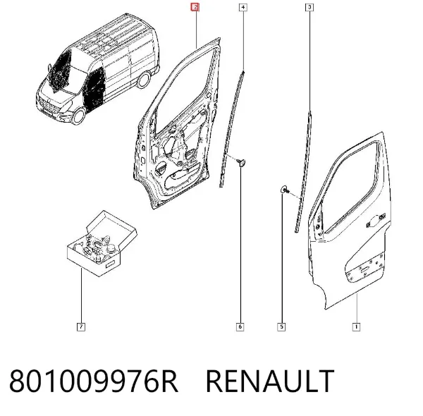 Puerta delantera derecha 801009976R Renault (RVI)