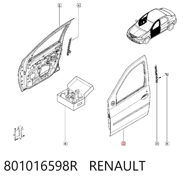 Puerta delantera izquierda 801016598R Renault (RVI)
