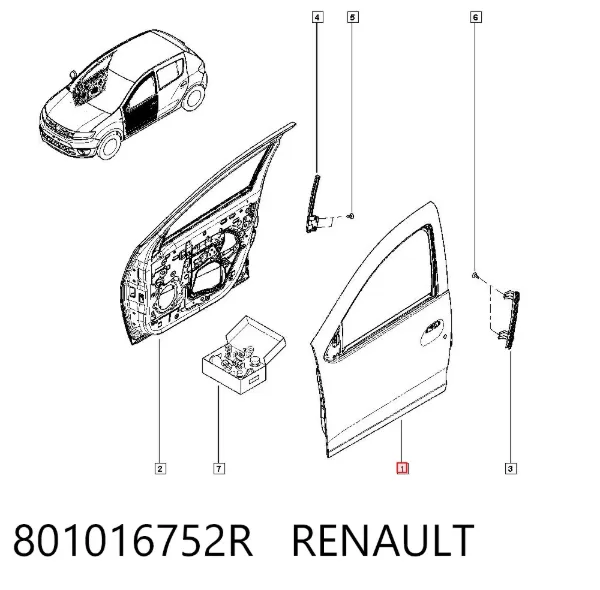 Puerta delantera izquierda 801016752R Renault (RVI)