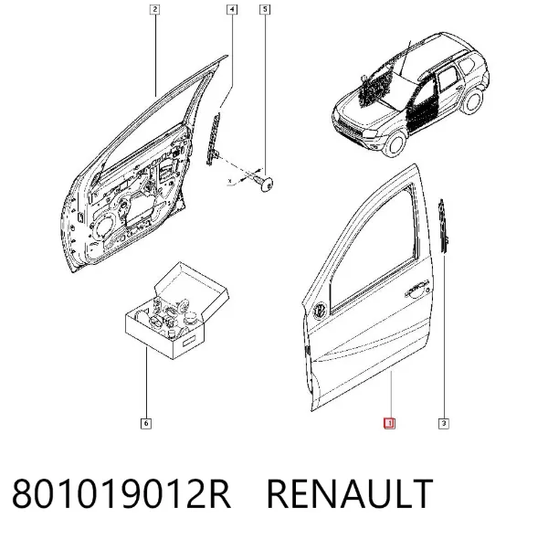 Puerta delantera izquierda 801019012R Renault (RVI)