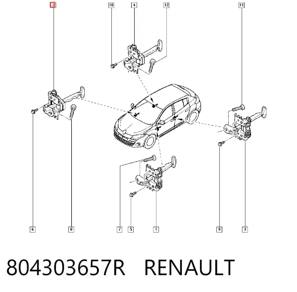 Limitador de apertura de puerta delantera 804303657R Renault (RVI)