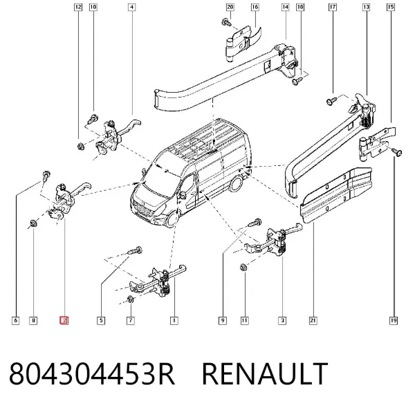 Limitador de apertura de puerta delantera 804304453R Renault (RVI)