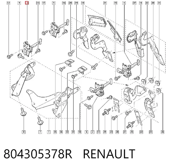 Limitador de apertura de puerta delantera 804305378R Renault (RVI)