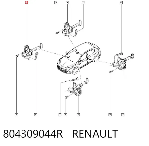 Limitador de apertura de puerta delantera 804309044R Renault (RVI)