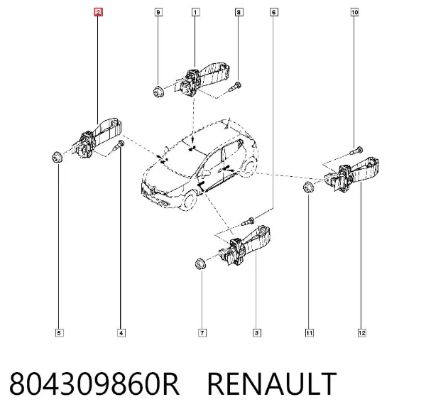 Limitador de apertura de puerta delantera 804309860R Renault (RVI)