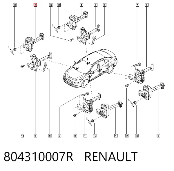 Limitador de apertura de puerta delantera 804310007R Renault (RVI)