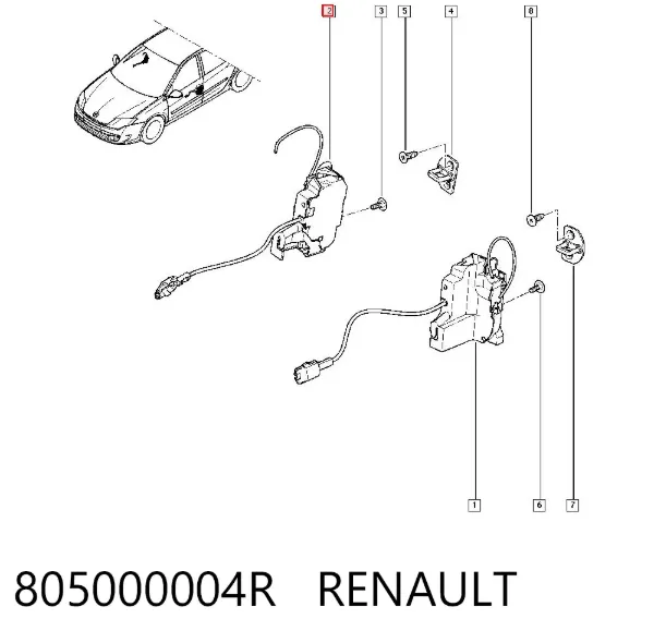 Cerradura de puerta delantera derecha 805000004R Renault (RVI)