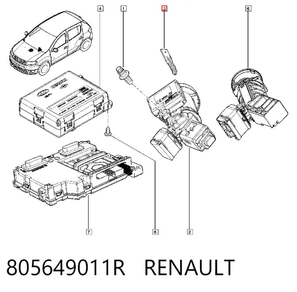 Llave de encendido 805649011R Renault (RVI)