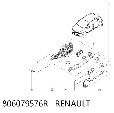 Soporte de manija exterior de puerta delantera izquierda RENAULT 806079576R