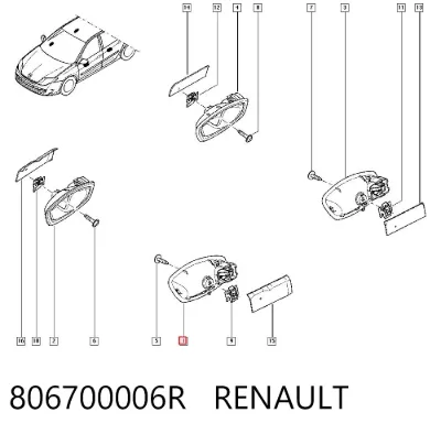Manija interior de puerta delantera izquierda RENAULT 806700006R