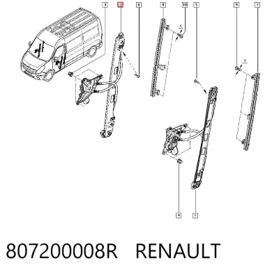 Mecanismo de elevalunas de la puerta delantera derecha RENAULT 807200008R