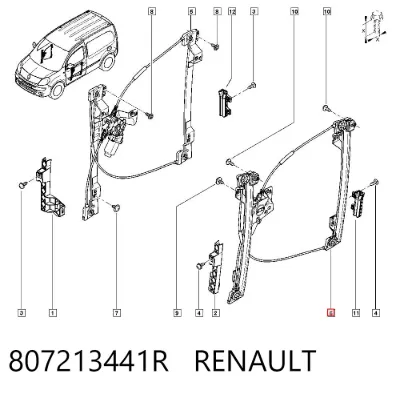 Mecanismo de elevalunas de la puerta delantera izquierda RENAULT 807213441R