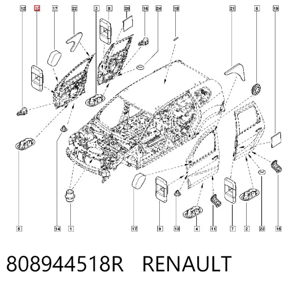 Tapón del tope de puerta 808944518R Renault (RVI)