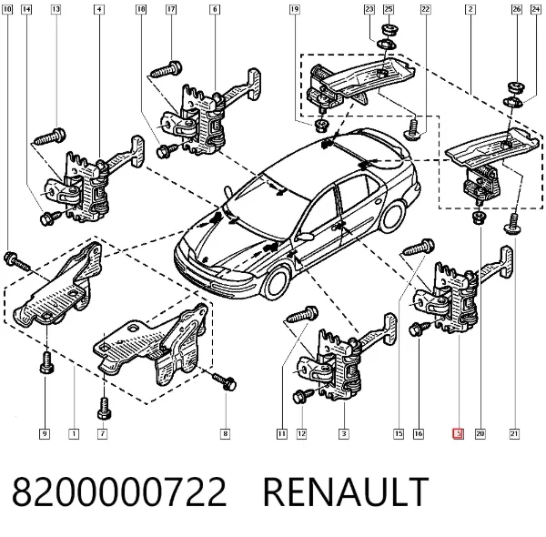 Limitador de apertura de puerta delantera 8200000722 Renault (RVI)