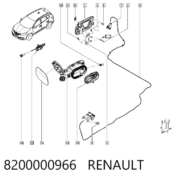 Motor tapa combustible 8200000966 Renault (RVI)