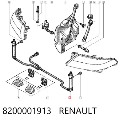 Manguera de lavafaros RENAULT 8200001913