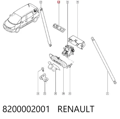 Manija exterior de tapa de maletero RENAULT 8200002001