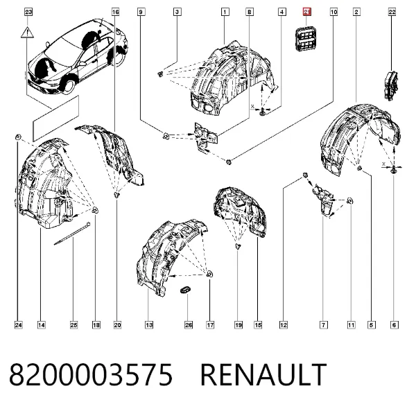 Tapa de rejilla de faro antiniebla delantero derecho 8200003575 Renault (RVI)
