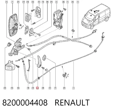 Manija interior derecha de puerta corrediza RENAULT 8200004408
