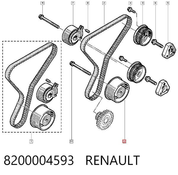 Polea correa distribución 8200004593 Renault (RVI)