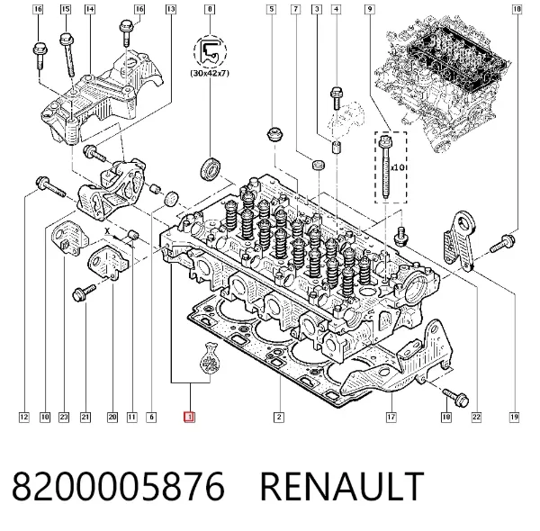Culata 8200005876 Renault (RVI)