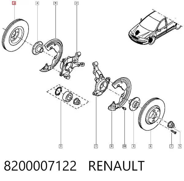 Disco de freno 8200007122 Renault (RVI)