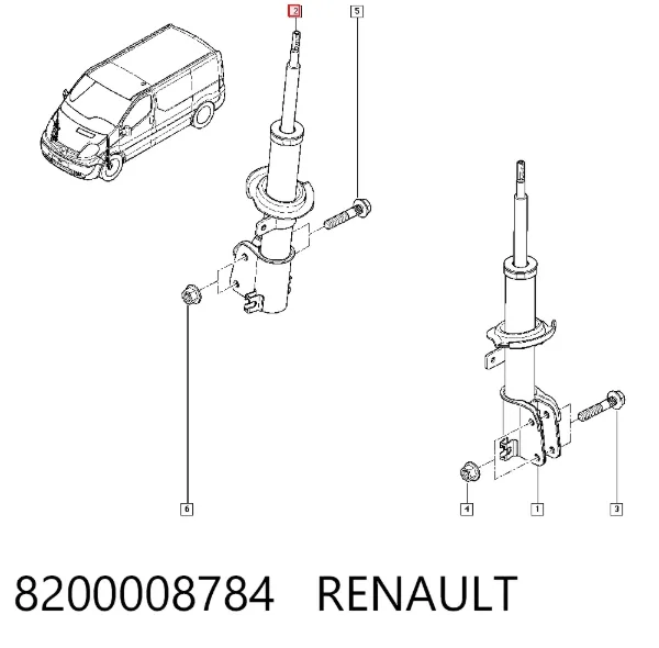 Amortiguador 8200008784 Renault (RVI)