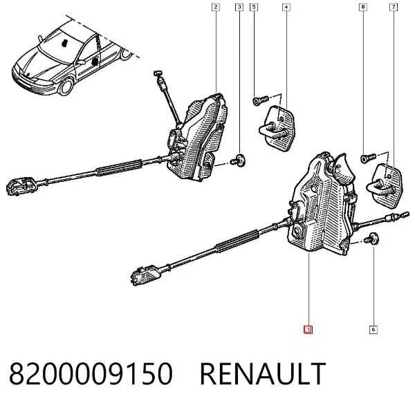 Cerradura 8200009150 Renault (RVI)