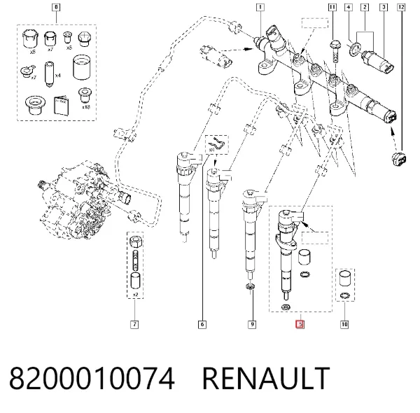 Inyector 8200010074 Renault (RVI)