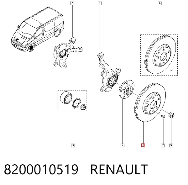 Disco de freno 8200010519 Renault (RVI)