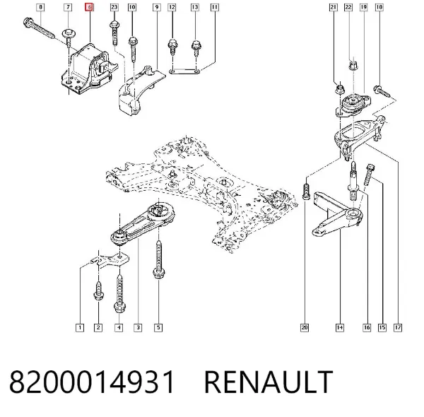 Soporte de motor derecho 8200014931 Renault (RVI)