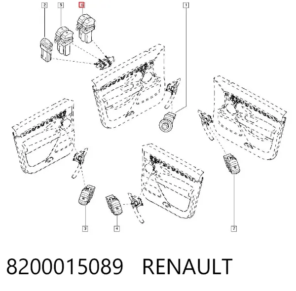 Interruptor de elevalunas delantera izquierda 8200015089 Renault (RVI)