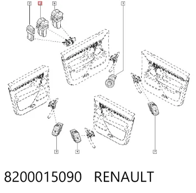 Botón de bloqueo de puertas RENAULT 8200015090