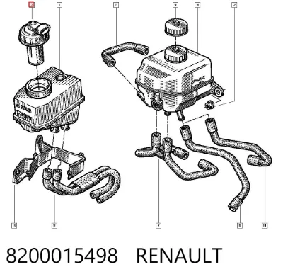 Tapa del depósito del cilindro maestro de freno RENAULT 8200015498