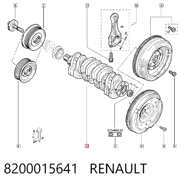 Cigüeñal 8200015641 Renault (RVI)