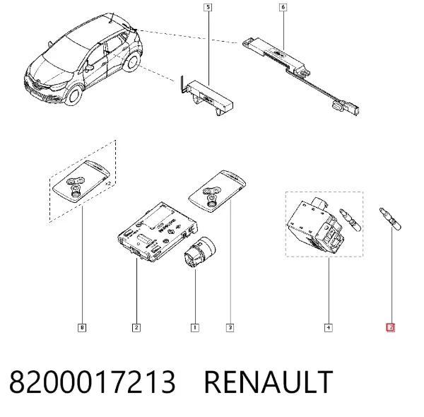Perno de fijación del mecanismo de bloqueo del volante 8200017213 Renault (RVI)