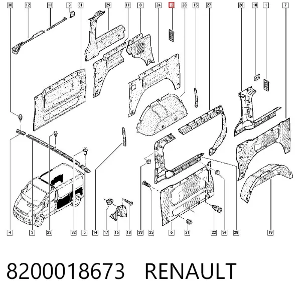 Rejilla de ventilación trasera del habitáculo 8200018673 Renault (RVI)