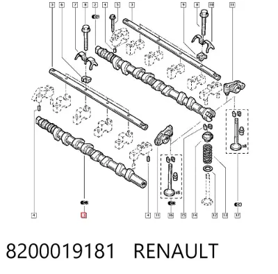 Árbol de levas de admisión RENAULT 8200019181