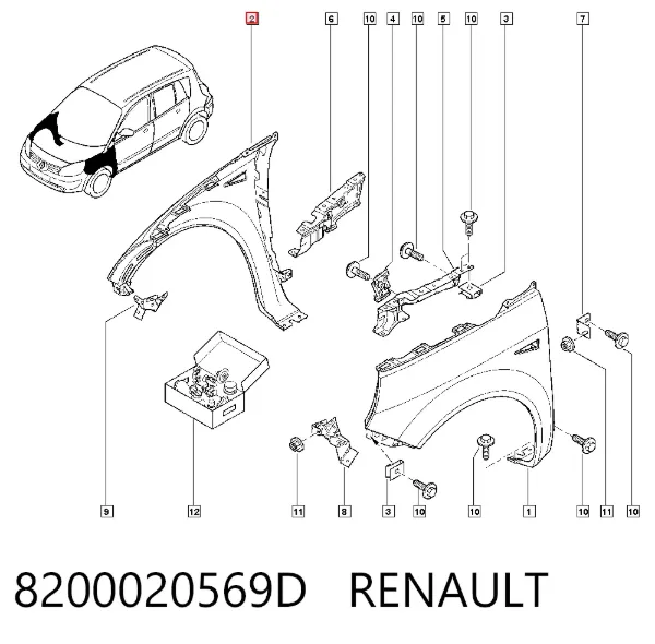 Aleta 8200020569D Renault (RVI)