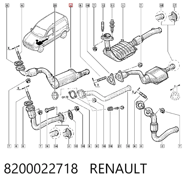 Catalizador 8200022718 Renault (RVI)