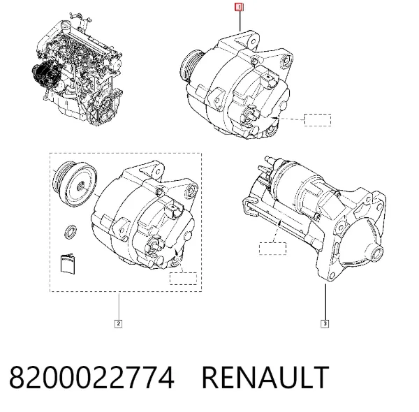Alternador 8200022774 Renault (RVI)