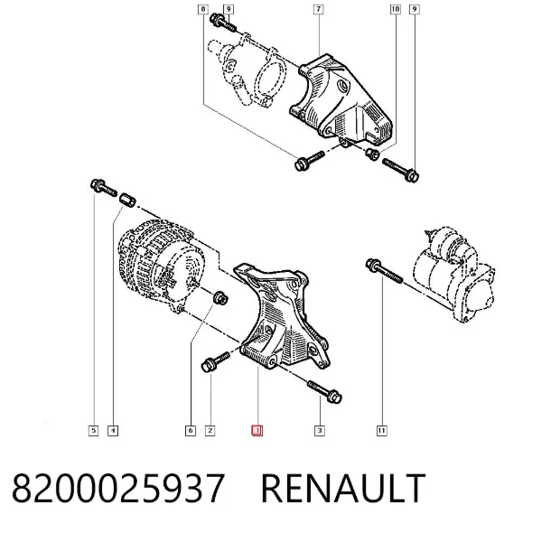 Soporte del compresor de aire acondicionado 8200025937 Renault (RVI)
