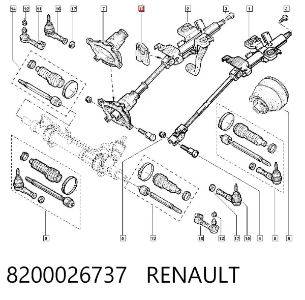 Sensor angulo de giro 8200026737 Renault (RVI)