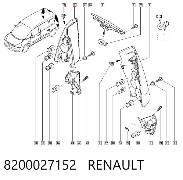 Piloto trasero derecho Renault Espace IV