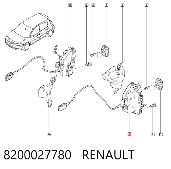 Cerradura 8200027780 Renault (RVI)