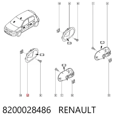 Manija interior derecha delantera/trasera de puerta RENAULT 8200028486