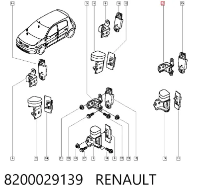 Bisagra de puerta delantera RENAULT 8200029139